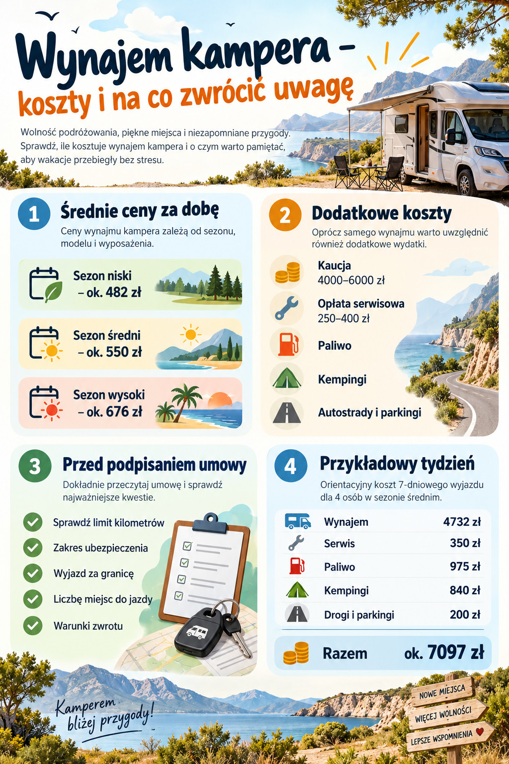 infografika wynajem kampera